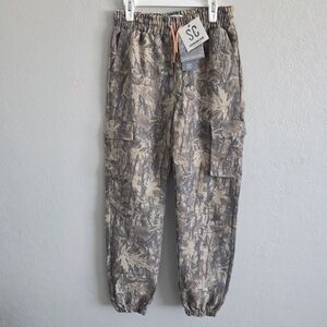 Sovereign Code Youth Boys Jogger Pants Woodland Camo Brown Gray Tan Sz 14/16 NEW